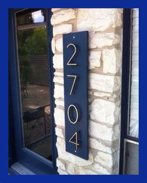 Vertical Metal House Number With Numbers And Border Metal Address