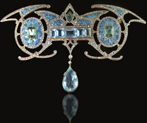 George Fouquet Aquamarine Art Nouveau Brooch 1901 Made In Gold