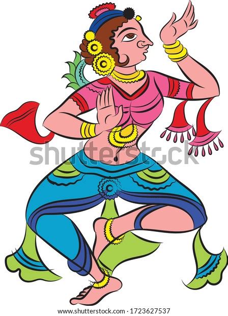 Madubhani Kalamkari Indian Traditional Art On Stock Vector Royalty