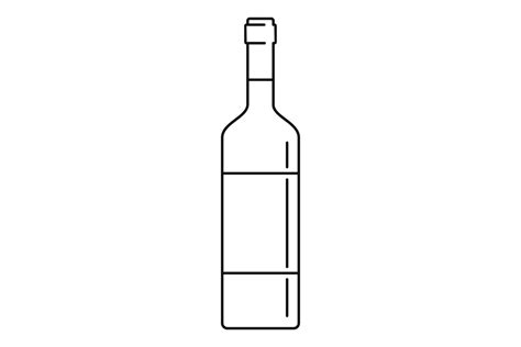 Wine Bottle Icon Outline Style By Anatolir Thehungryjpeg