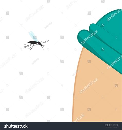 Mosquito Bite Cartoon Vector Free Space Stock Vector (Royalty Free ...