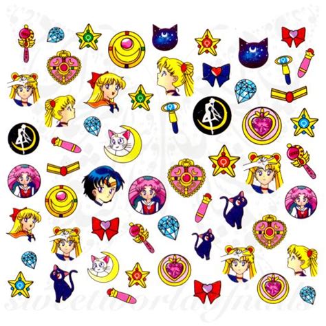 Sailor Moon Nail Art Nail Water Decals Water Slides Sailor Moon Nails