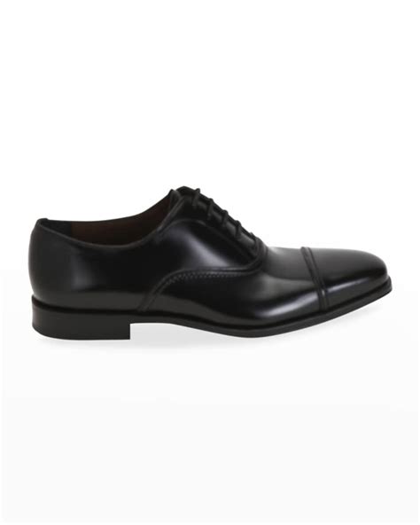 Ferragamo Men S Seul Leather Oxford Shoes Neiman Marcus