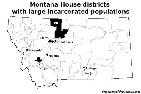 Montana house districts with large incarcerated populations | Prison ...