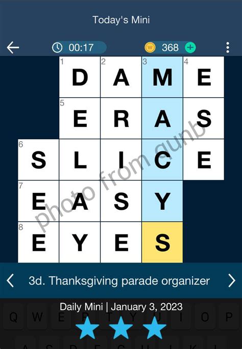 Daily Themed Mini Crossword January 3 2023 Qunb
