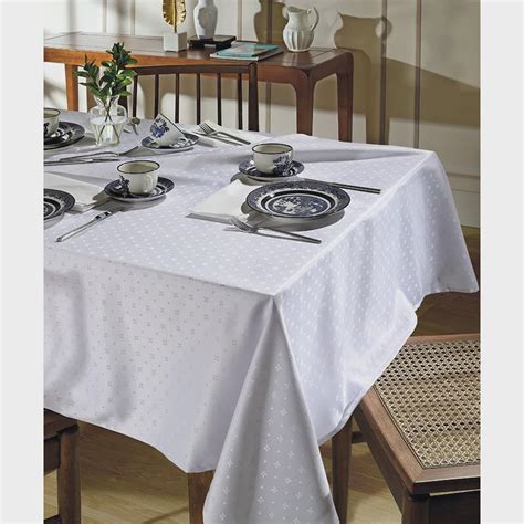 Toalha De Mesa Jacquard Requinte Ii Floral Branco Quadrada 01