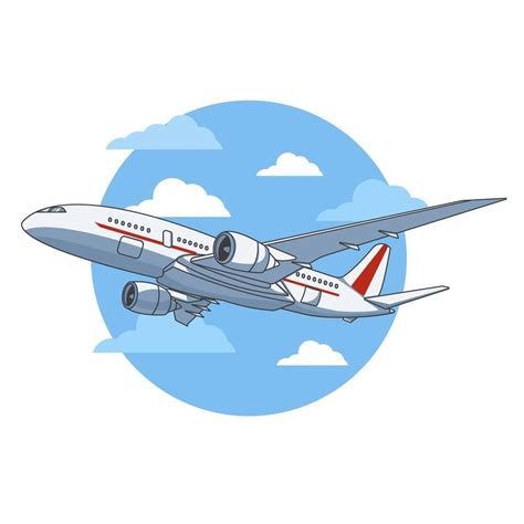 Airplane Illustration Flying Aircraft View