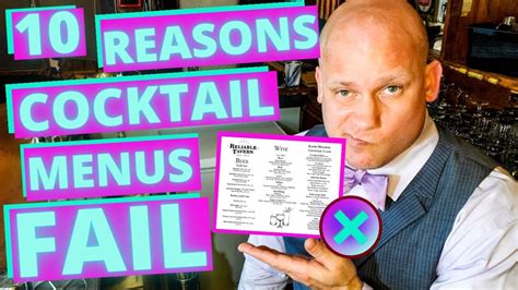 10 REASONS COCKTAIL MENUS FAIL WHY ORIGINAL COCKTAIL MENUS FAIL IN