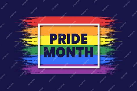 Premium Vector Pride Month Banner Rainbow Hearts And Colorful Text