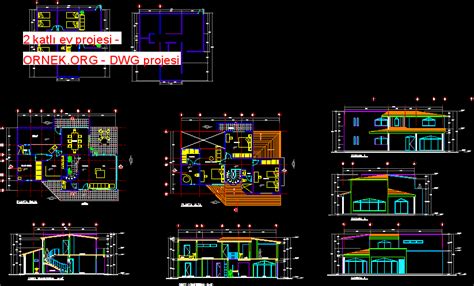 İki katlı bir ev dwg projesi Autocad Projeler SexiezPicz Web Porn