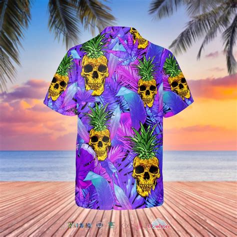 Purple Pineapple Skull Hawaiian Shirt Homefavo