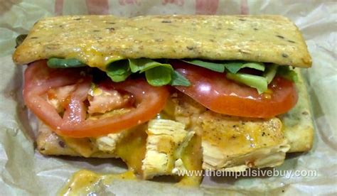 Review Wendys Flatbread Grilled Chicken Sandwich Smoky Honey Mustard And Asiago Ranch The