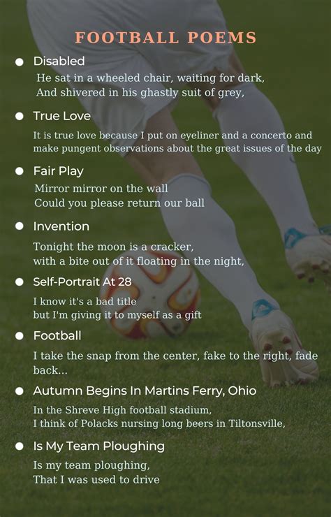 Football Poems Best Poems For Football