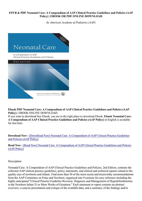 Download Neonatal Care A Compendium Of Aap Clinical Practice