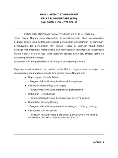 Pdf Modul Aktiviti Kelab Rukun Negara Dokumen Tips