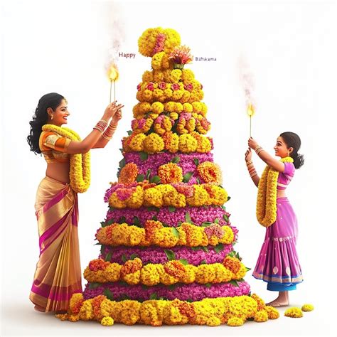 Happy Bathukamma Poster Flower Festival Celebrated By The Women Of In