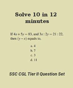 Ssc Cgl Tier Question Set Algebra Algebra Algebra Problems