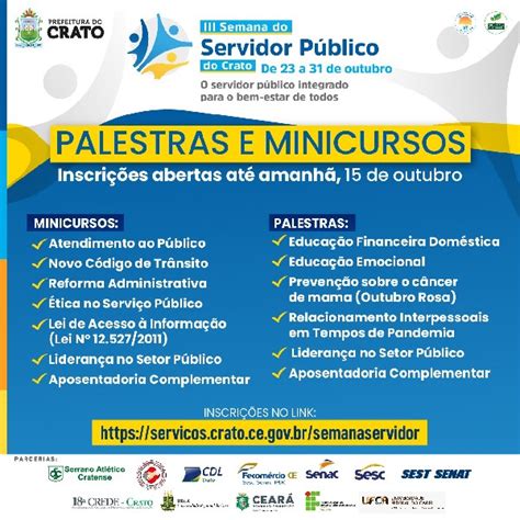 Minicursos E Palestras Gratuitos Na Iii Semana Do Servidor P Blico Do