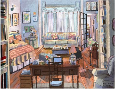 Youve Got Mail Inspired Apartment Illustration 8 5x11in Unframed Etsy