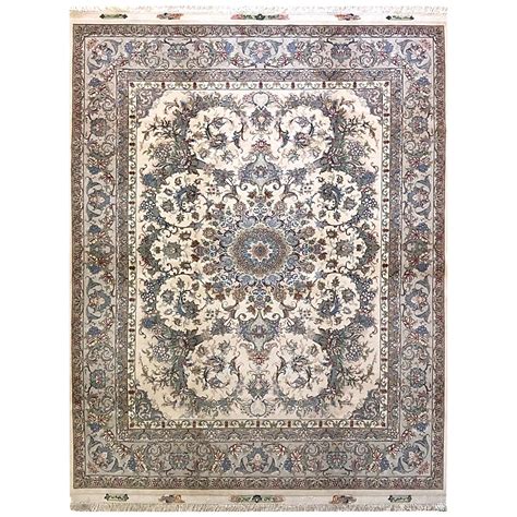 Persian Floral Medallion Hand Knotted 60 Raj Tabriz Shirfar Design Rug