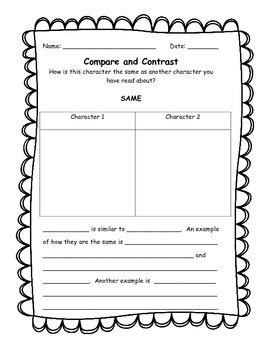 Compare And Contrast Characters Graphic Organizer