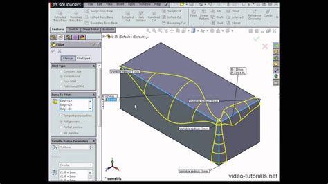 Here Is SOLIDWORKS Variable Radius Fillet SOLIDWORKS Tutorials