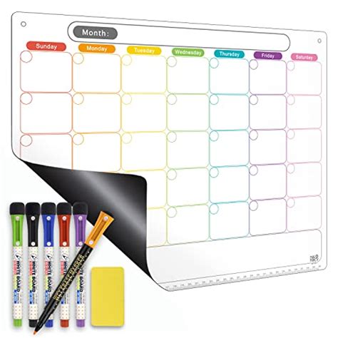 Dry Erase Calendar Kit Magnetic Calendar For Refrigerator Monthly