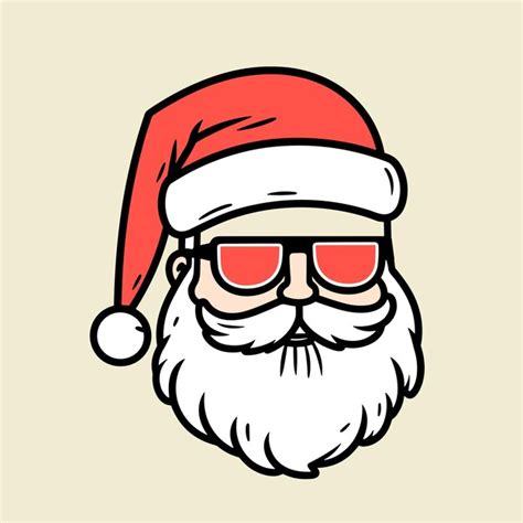 Cara De Pap Noel Con Gafas De Sol Ilustraci N Vectorial Vector Premium