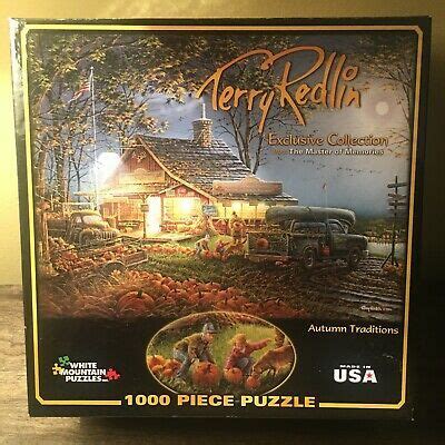 Terry Redlin Autumn Traditions Jigsaw Puzzle Pieces White