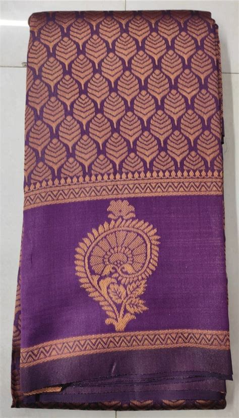 Printed Jacquard Silk Saree M With Blouse Piece At Rs Piece