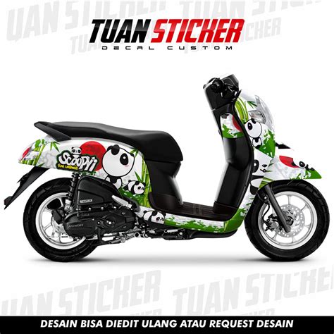 Jual Sticker Striping Decal Scoopy New Stiker Scoopy Cute Panda Custom