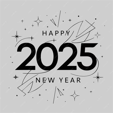 2025 Happy New Year Vector Celebration Background Concept Premium Ai