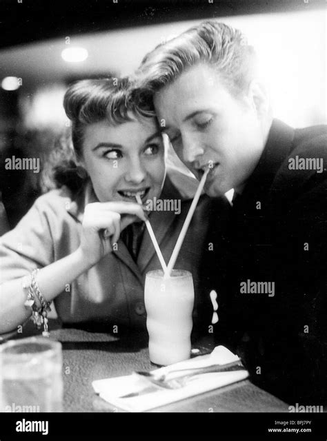 1950s Milkshake Couple Stock Photo 26831475 Alamy