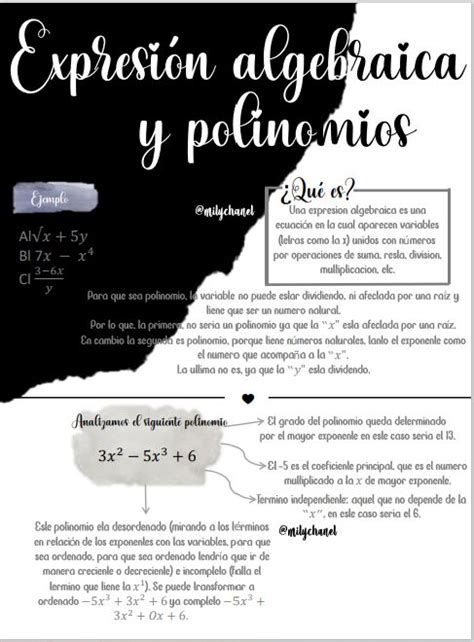 Apunte De Expresion Algebraica Y Polinomios Apuntes De Clase