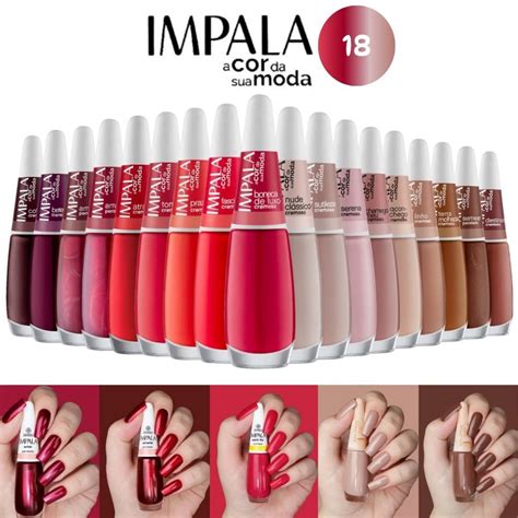 Esmalte Impala Kit 18 Cores Tons De Nude E Vermelhos Shopee Brasil