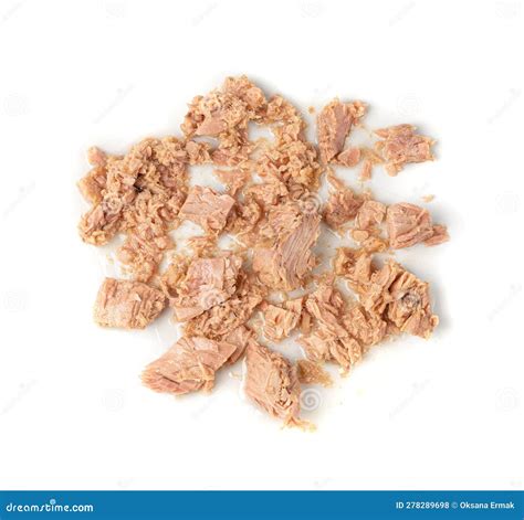 Canned Tuna Pieces Isolated Prepared Fish Chunks Conserved Tuna On