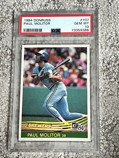 PSA 10 GEM MINT BASEBALL CARD HOF 1984 DONRUSS PAUL MOLITOR MILWAUKEE