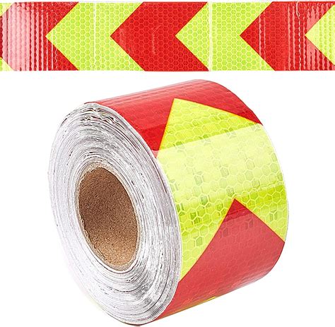 2x 33ft Reflective Hazard Warning Tape Red Yellow High Intensity Waterproof Reflector Safety