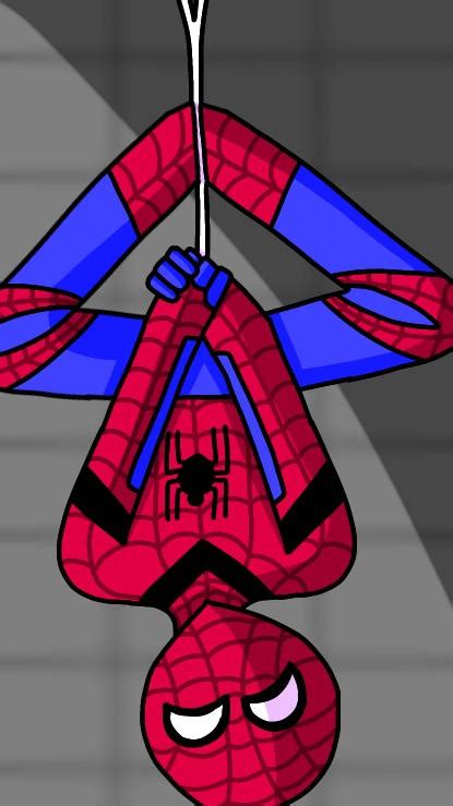 Spiderman Hanging Upside Down By Hellotrandler On Deviantart