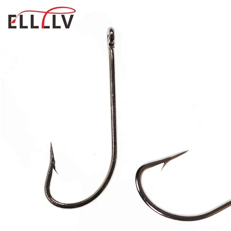 Elllv 50pcs Saltwater Fishing O Shaughnessy Jig Hooks High Carbon Steel