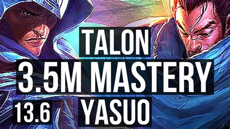 Talon Vs Yasuo Mid 9 1 13 3 5m Mastery Godlike 300 Games Kr