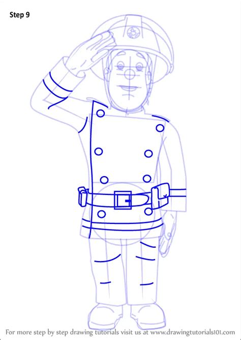 Learn How To Draw Fireman Sam Fireman Sam Step By Step Drawing