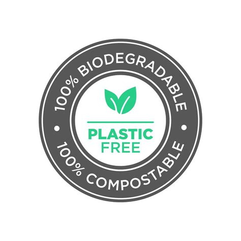 Plastic Free Biodegradable And Compostable Icon Vector Art