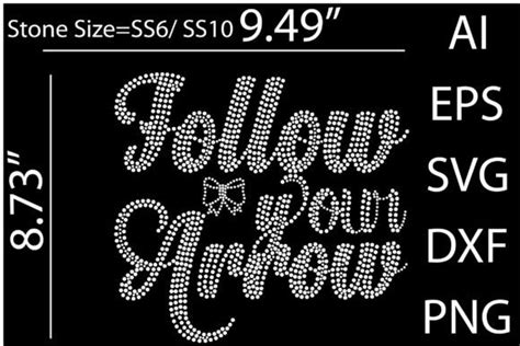 Follow Your Arrow Rhinestone Templates Graphic By Mdnayonmia711