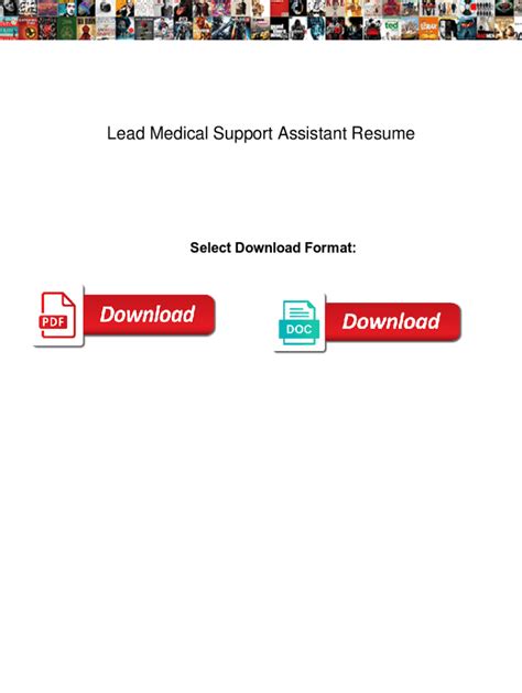 Fillable Online Lead Medical Support Assistant Resume Lead Medical Support Assistant Resume