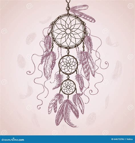 Hand Drawn Dream Catcher Stock Vector Illustration Of American 64673296