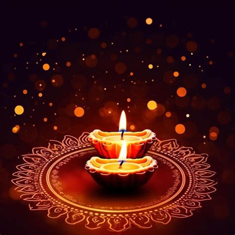 Premium Photo Illustration Of Burning Diya On Happy Diwali