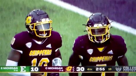 Central Michigan RB Lew Nichols 33 Yard TD Run Vs Eastern Michigan