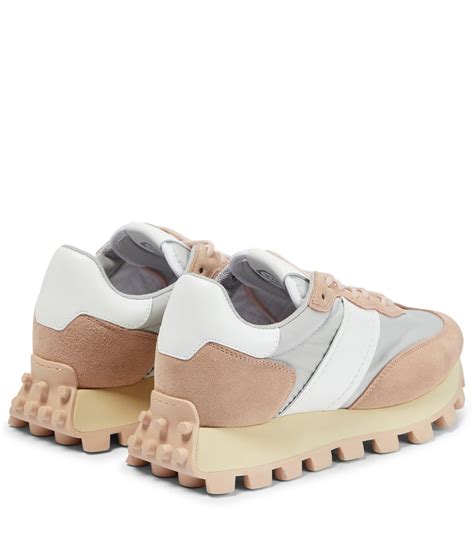 Tod S Suede And Mesh Platform Sneakers Tod S