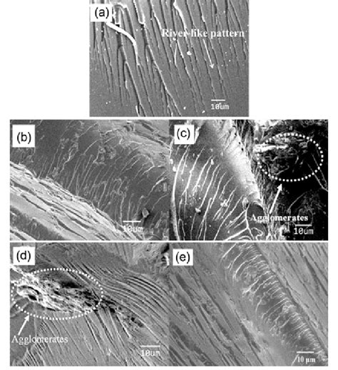 SEM Images Of The Impact Fracture Surfaces Of A Neat Epoxy B 1 Wt